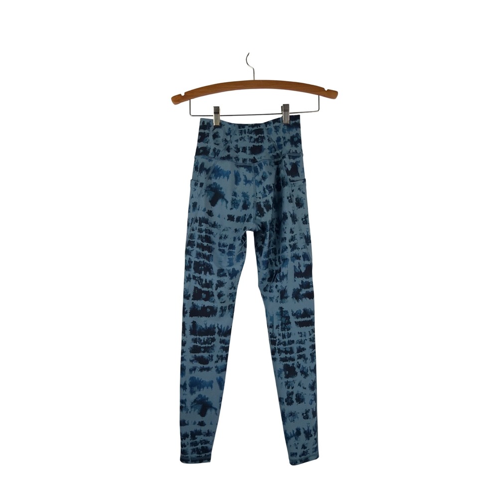 Kinesis High Rise Ankle Length Leggings Blue‎ Tie Dye Pockets Women XS - Picture 3 of 12